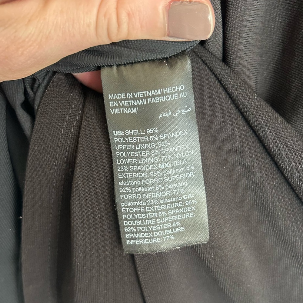 WHITE HOUSE BLACK MARKET Long Sleeve Black Twist Sheath Dress Travel Office | 6 - Picture 9 of 11